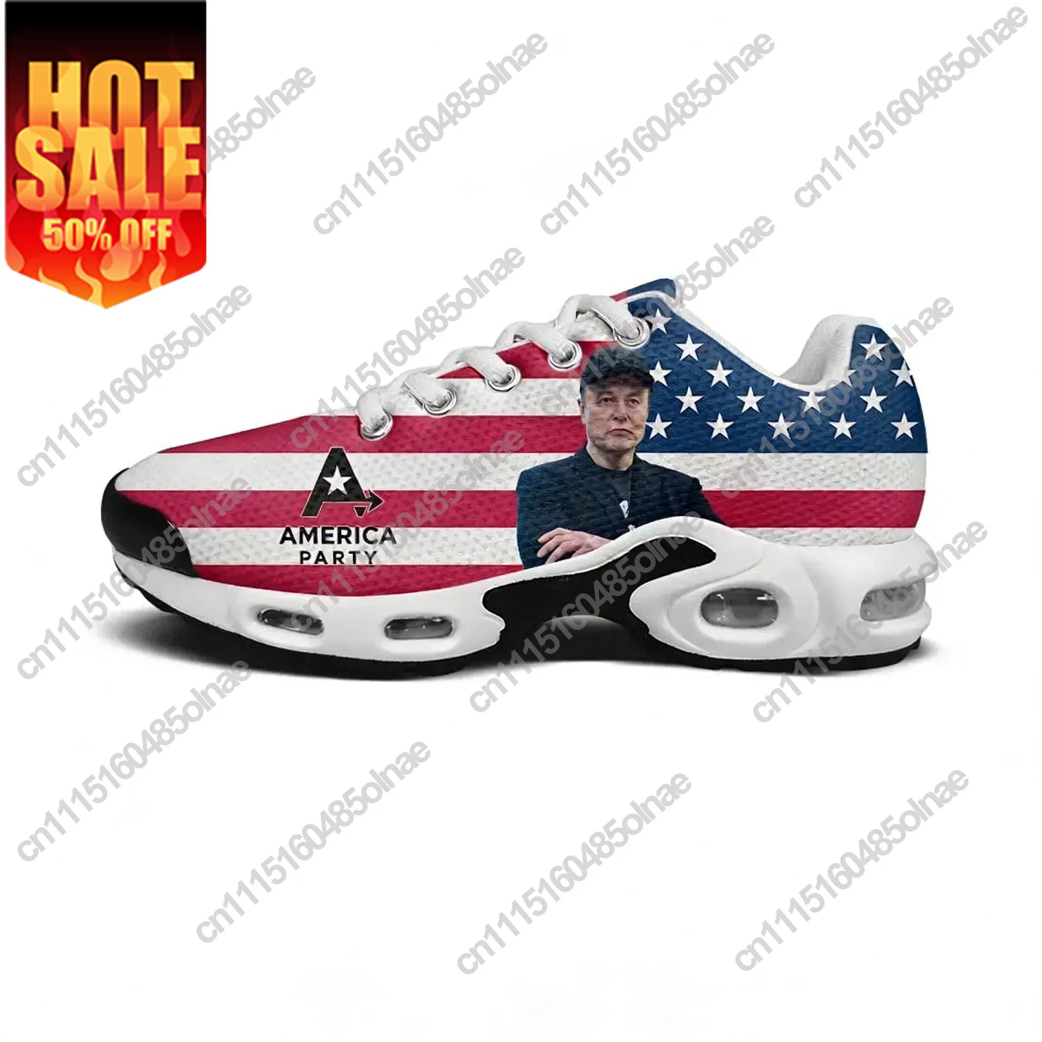 America Party Air Cushion Sneakers Mens Womens Teenager Outdoor Running Lightweight Sports Elon Musk Elastic Custom Shoes