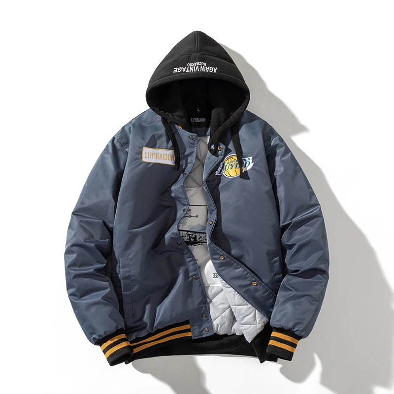 

Thiened Embroidered Cotton Jaet Hooded Pilot Jaet for Men And Women Casual Youth Sle Chinese Trendy Sle Autumn Wint...