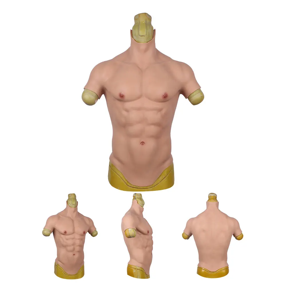 Simulation Abdominal Muscle Pectoral Bodysuit Silicone For Thin Person Enhance Masculinity Cosplay Woman Trans Movie Stage Props