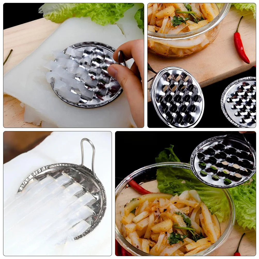 

5 pcs Stainless Steel Noodle Jelly Scraper Tool Set Lightweight Portable Kitchen Slicer Fruit Potato Homemade
