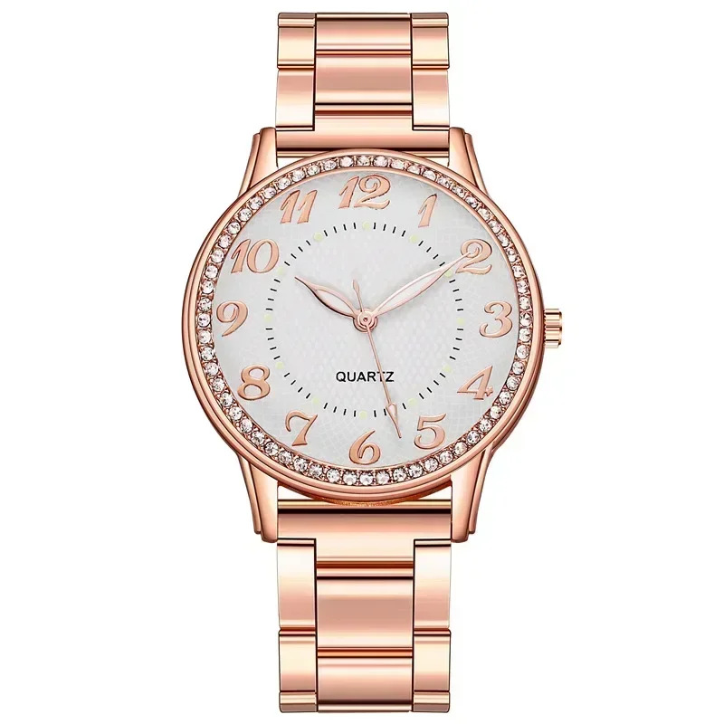 Reloj clásico de negocios para mujer, pulsera de reloj de cuarzo con esfera grande, de acero Simple, a la moda, novedad