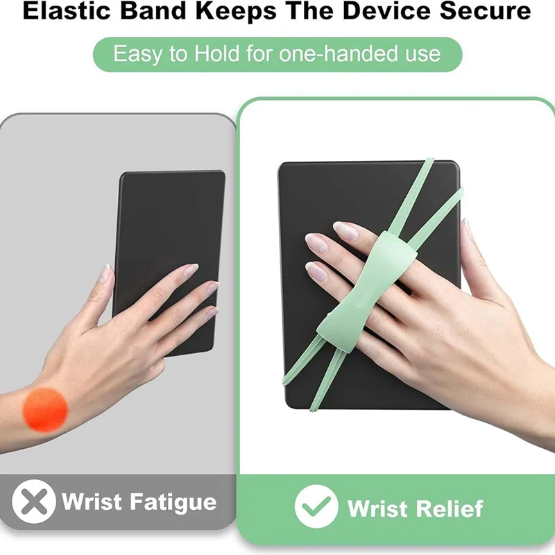 Soft Silicone Hand Strap for Tablet Comfortable Lightweight Finger Grip Holder Recliner Chair Lunch Break Read