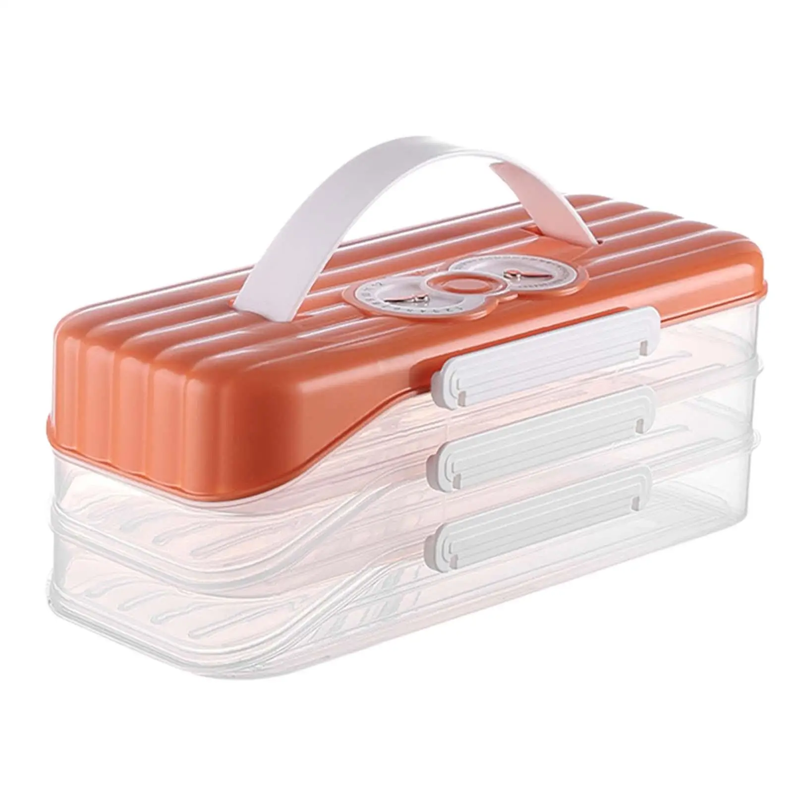 Dumpling Storage Box Easy to Carry Anti-stick Design Small-size 2 or 3-layers Organizer for Household Restaurant Cold Storage