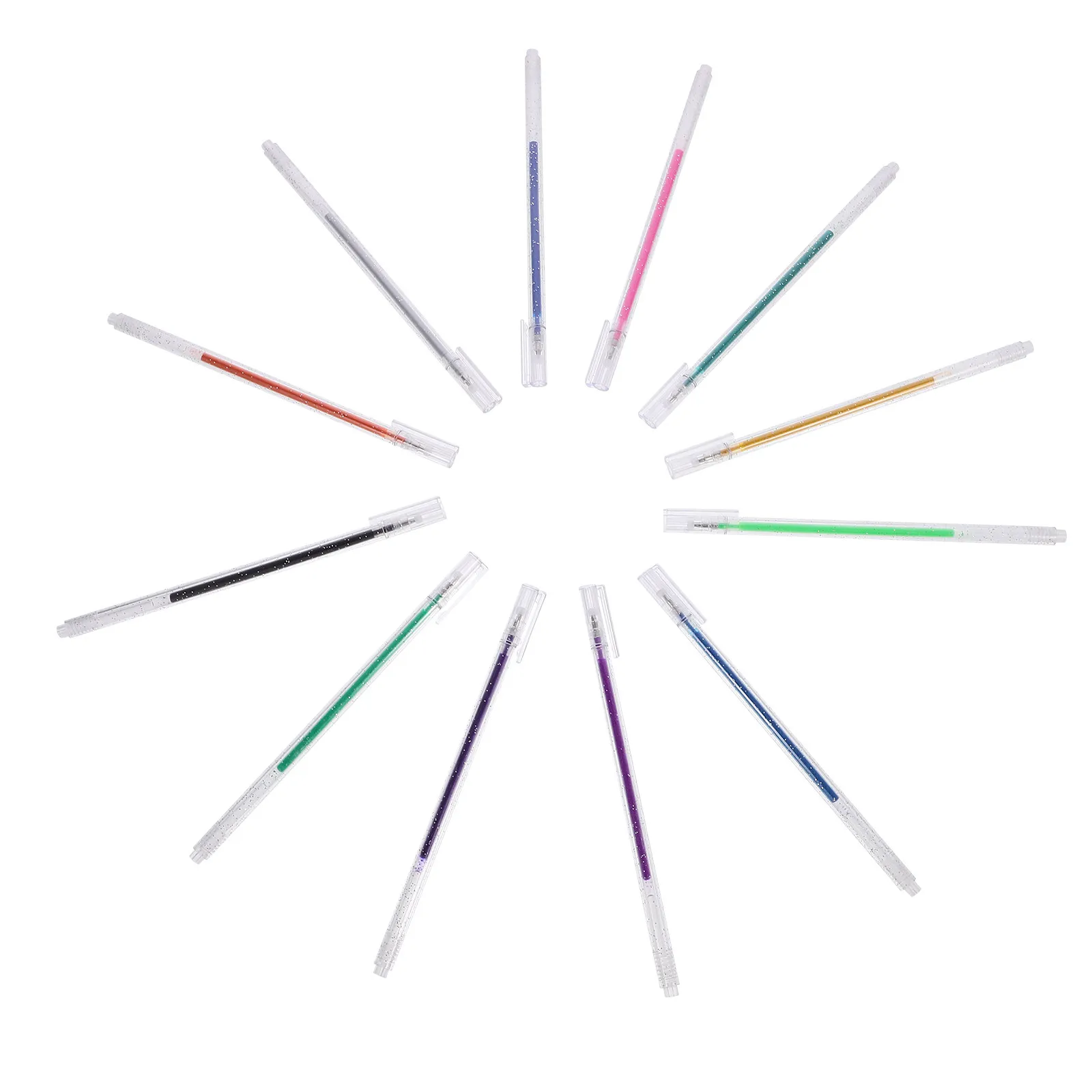 

12Pcs Glitter Gel Ink Pens Multipurpose Writing Drawing Highlighter Markers for Craft Journaling Cards Making Book