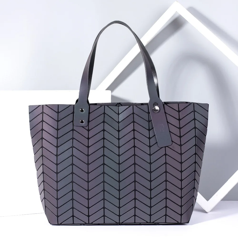 sac a main new Luminous geometric bags for women 2020 Quilted Shoulder Bag Laser Plain Folding Handbags Hologram bolsa feminina