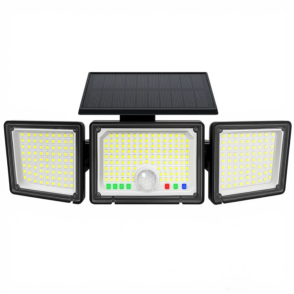 286 LED-Solarleuchten für den Außenbereich mit Bewegungssensor, 3 Beleuchtungsmodi, IP65 wasserdicht, solarbetrieben, energieeffizient und umweltfreundlich, Sicherheitsflutlichter mit visueller
