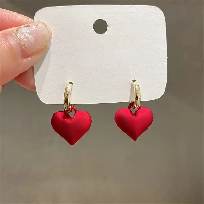Creative Shiny Delicate Heart Earrings - Elegant Temperament Heart Earrings - Sterling Silver - For Women - Suitable for Birthda