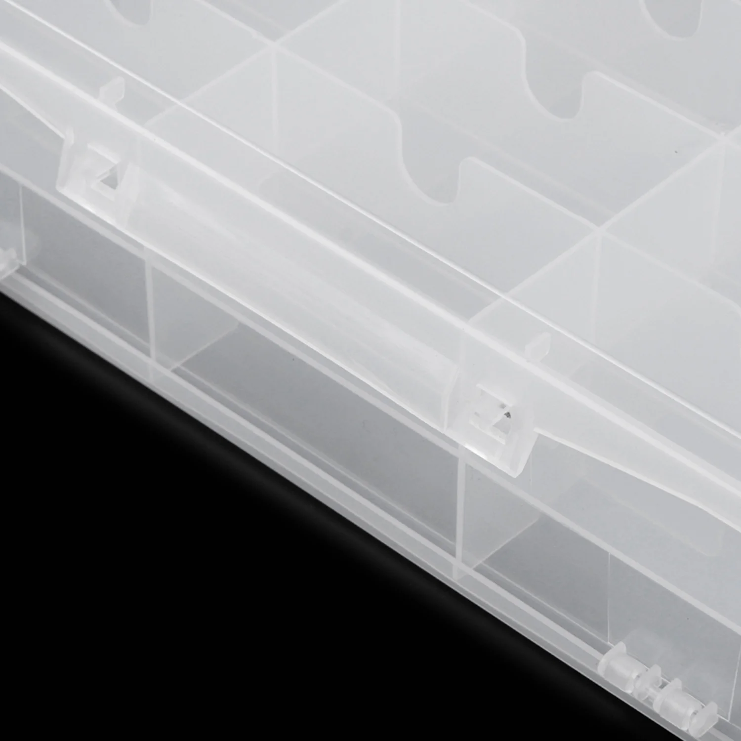 A47F-48 Sel 2 Lapisan Organizer Cat Kuku Kotak Penyimpanan Jahit Perlengkapan Kuku Bening Portabel Kotak Penyimpanan Dapat Disesuaikan