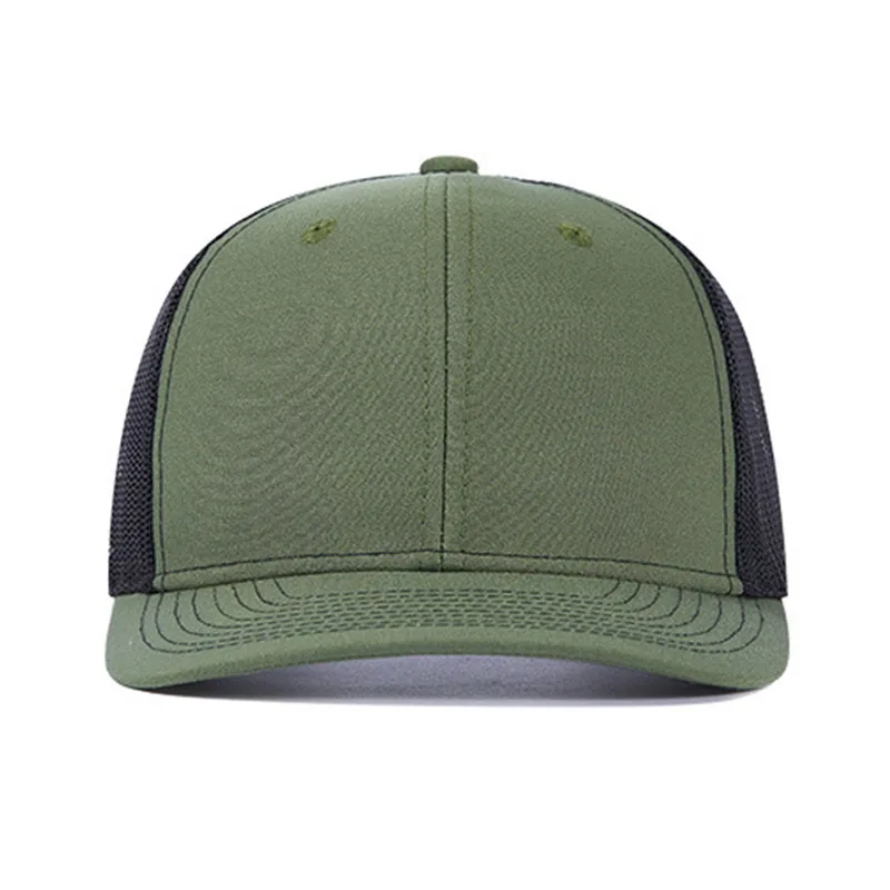 PANGKB Brand Blank Military Green Cap solid black mesh breathable snapback hat adult outdoor sports beach trucker cap wholesale