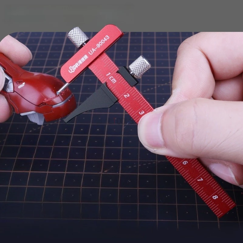 

Multifunctional Aluminum Alloy Carving Ruler Caliper Zero Equal-Space Model Marking Ruler Measuring Tool for Model Modification