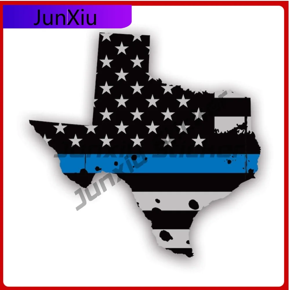 

Cool Distressed Texas State Shaped Subdued Us Flag Thin Blue Line Sticker Uv Protected Decalspolice Law Enforcement Tx