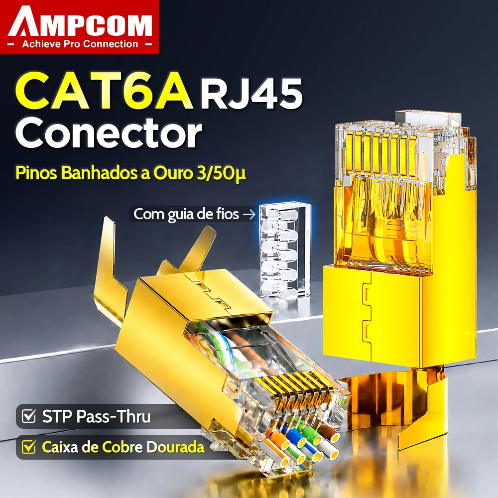 ampcom-conector-rj45-blindado-cat6a-pass-through-com-barra-de-carga-revestimento-de-cobre-banhado-a-ouro-od-15mm-22-26awg-pacote-com-6-10-unidades