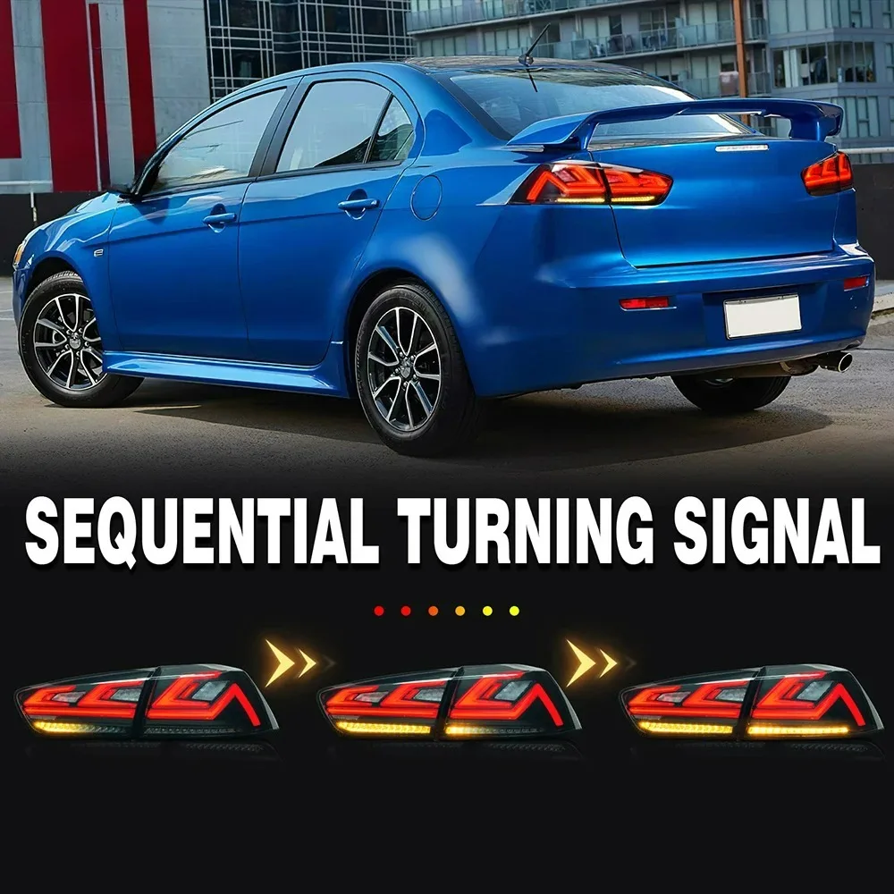 ชุดไฟท้ายรถยนต์สำหรับมิตซูบิชิแลนเซอร์ ปี 2008-2018 ไฟเบรก LED ไฟท้ายรถยนต์แบบ LED อะไหล่แต่ง