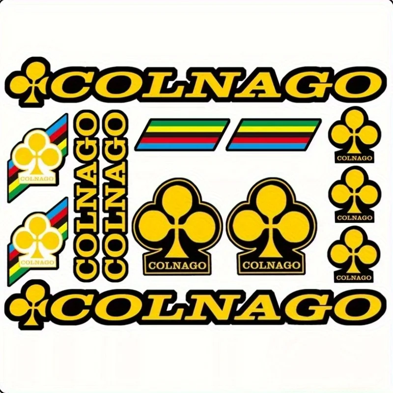 13 ملصقًا مجموعة ملصقات COLNAGO، ملصق COLNAGO لتزيين الخوذة، ملصق كونسيلر بإطار زهر البرقوق الإيطالي، DIY