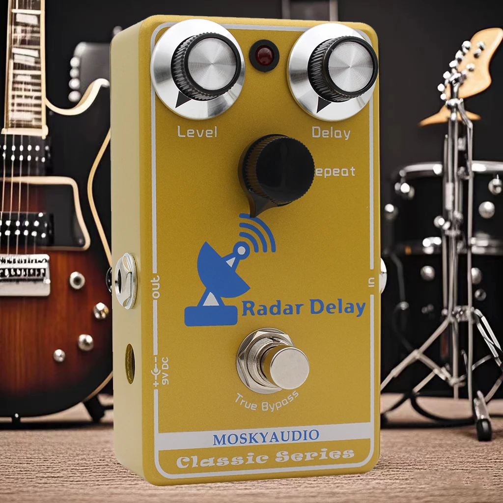 

Delay Effect Pedal Mosky Radar Delay BBD True Bypass for Electric Guitar with Level Delay and Repeat Control