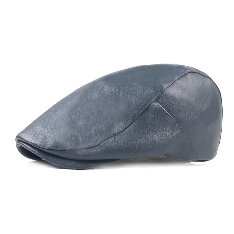 Unisex Vintage Kunstleder Flachmütze Retro Britischer Ivy-Hut Weiche Kurzbrim-Baskenmütze für Männer und Frauen Herbst Winter Casual Street Hat – Detail 8