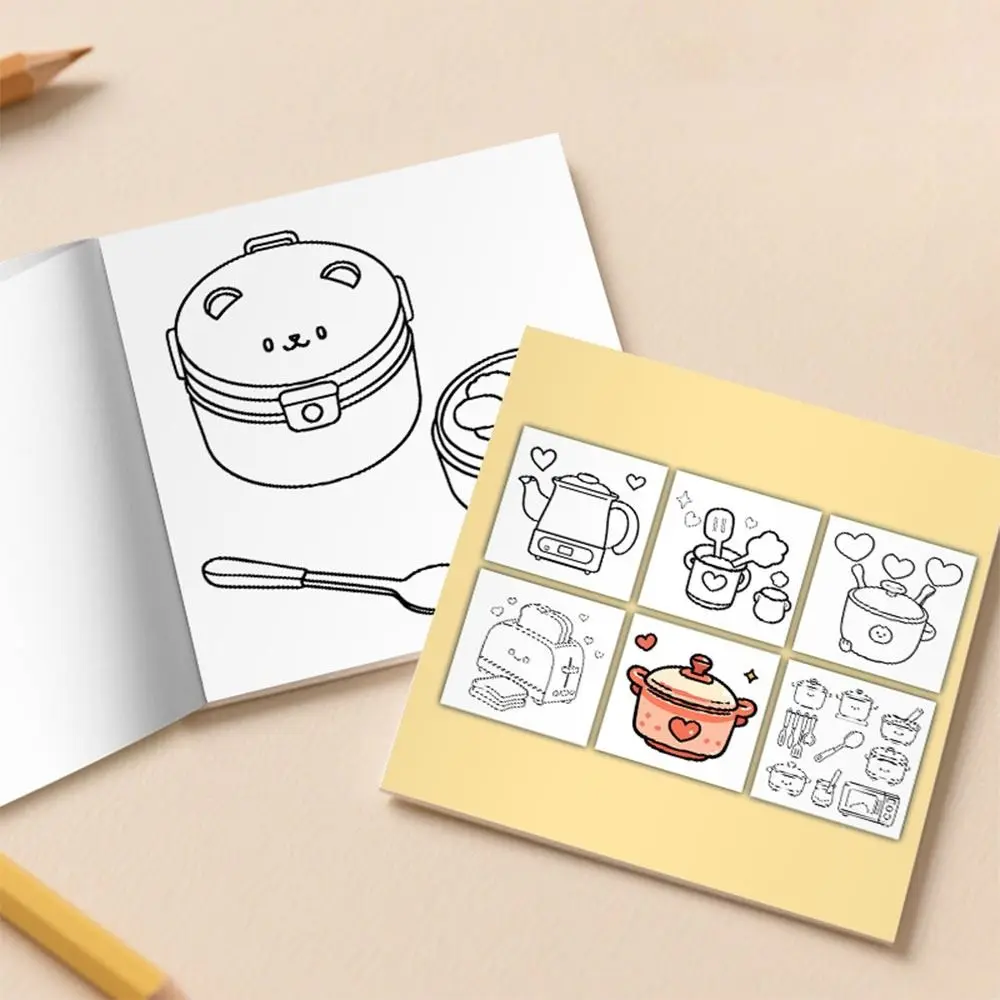 Livro de colorir criativo dos desenhos animados pintura educacional presente graffiti pintura livro alívio do estresse bolso para adultos e adolescentes