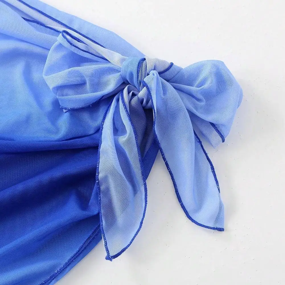 المرأة الشاطئ شير التستر تنورة التدرج اللون الشيفون بيكيني التفاف تنوعا وشاح ملابس السباحة شال السيدات واقية من الشمس التستر