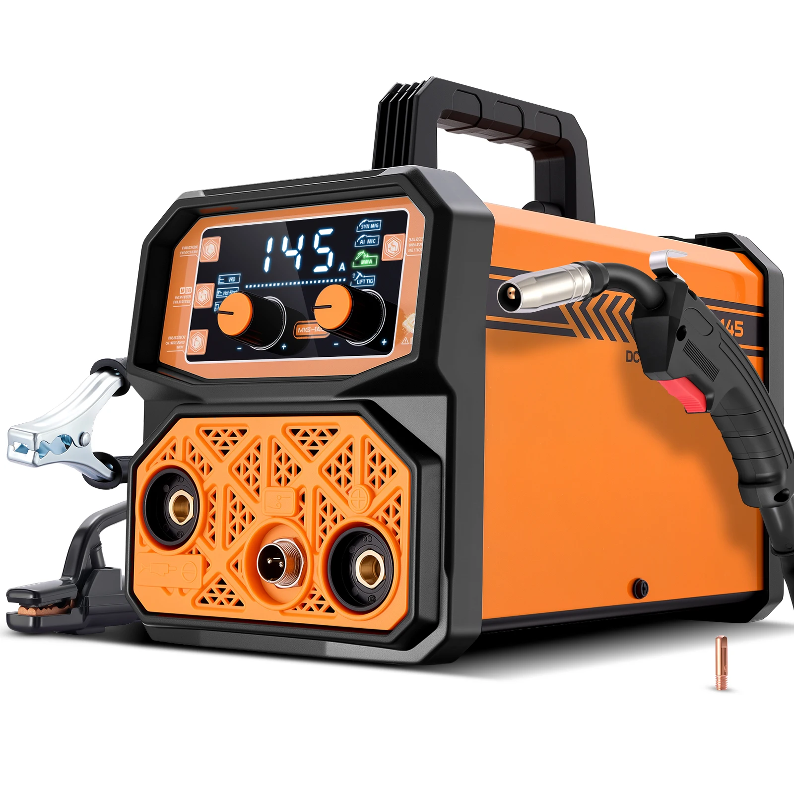 135A MIG Welder, 110V Flux Core MIG/Lift TIG/Stick 3-in-1 Large LED Digital Display Welding Machine IGBT Inverter Welder
