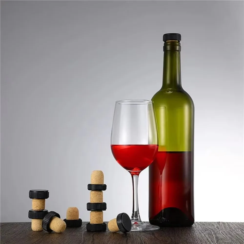 10PCS Practical T-Shape Wine Bottle Cork Sealing Vertical Anti-slip Groove Bottle Plug Reusable Wine Bottle Stopper Preserving