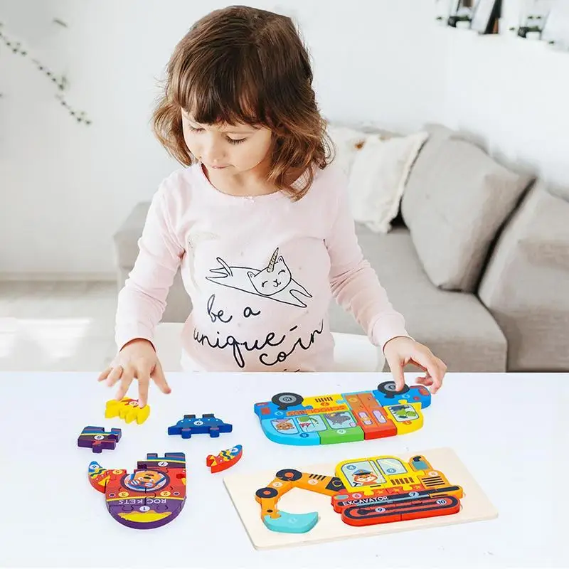 

Fire Truck Puzzles Enlightenment Jigsaw Puzzle 3D Montessori Preschool Learning Toy Puzzles Toddler Toys To Develop Fine Motor