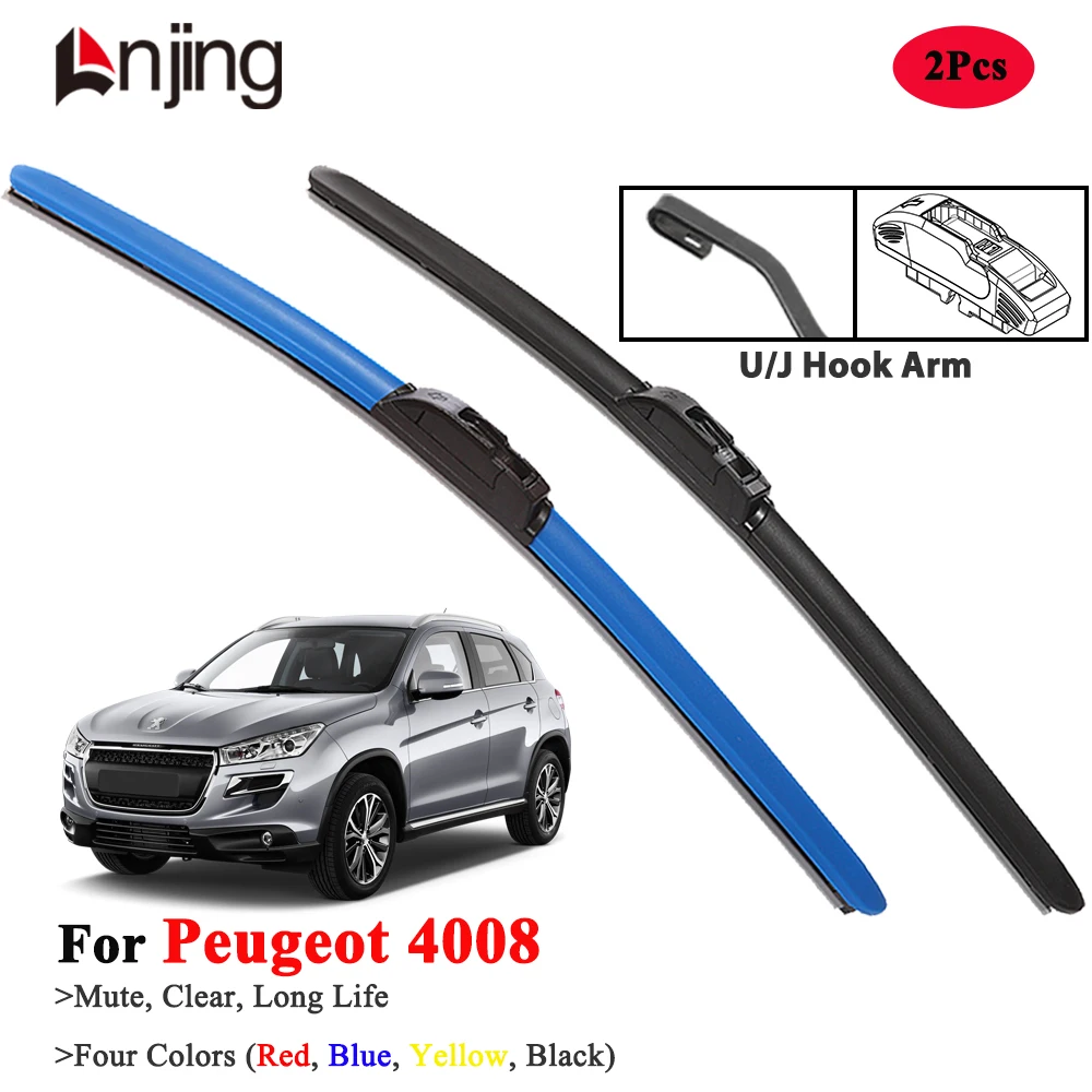 

LNJING Red Wiper Blades For Peugeot 4008 SUV 2012-2017
