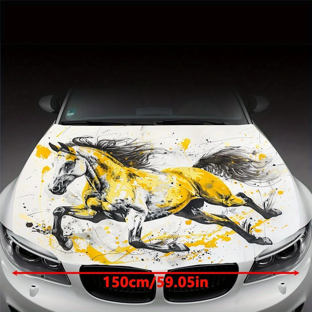 Flying gallop horse car hood truck sticker vinyl decal, interpreting the wildness