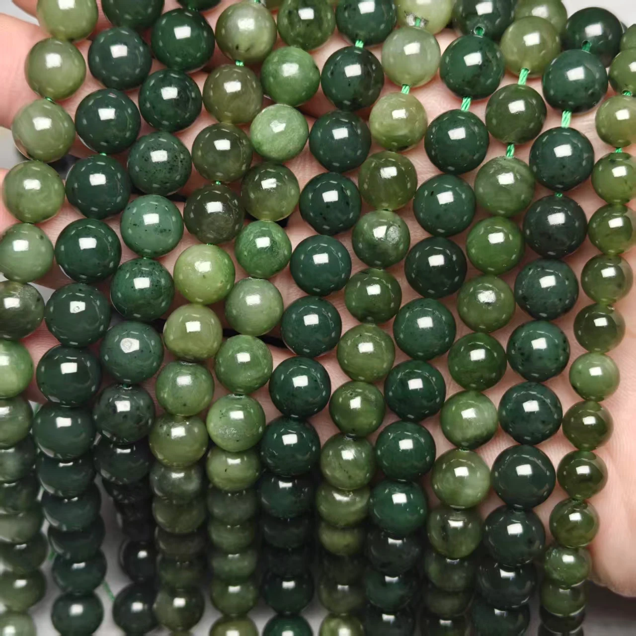 Großhandel Natürliche Hotan Jade Nephrit Jade 6mm 8mm 10mm Glatte Runde Perlen für Schmuckherstellung Design DIY Armband Geschenk – Detail 9