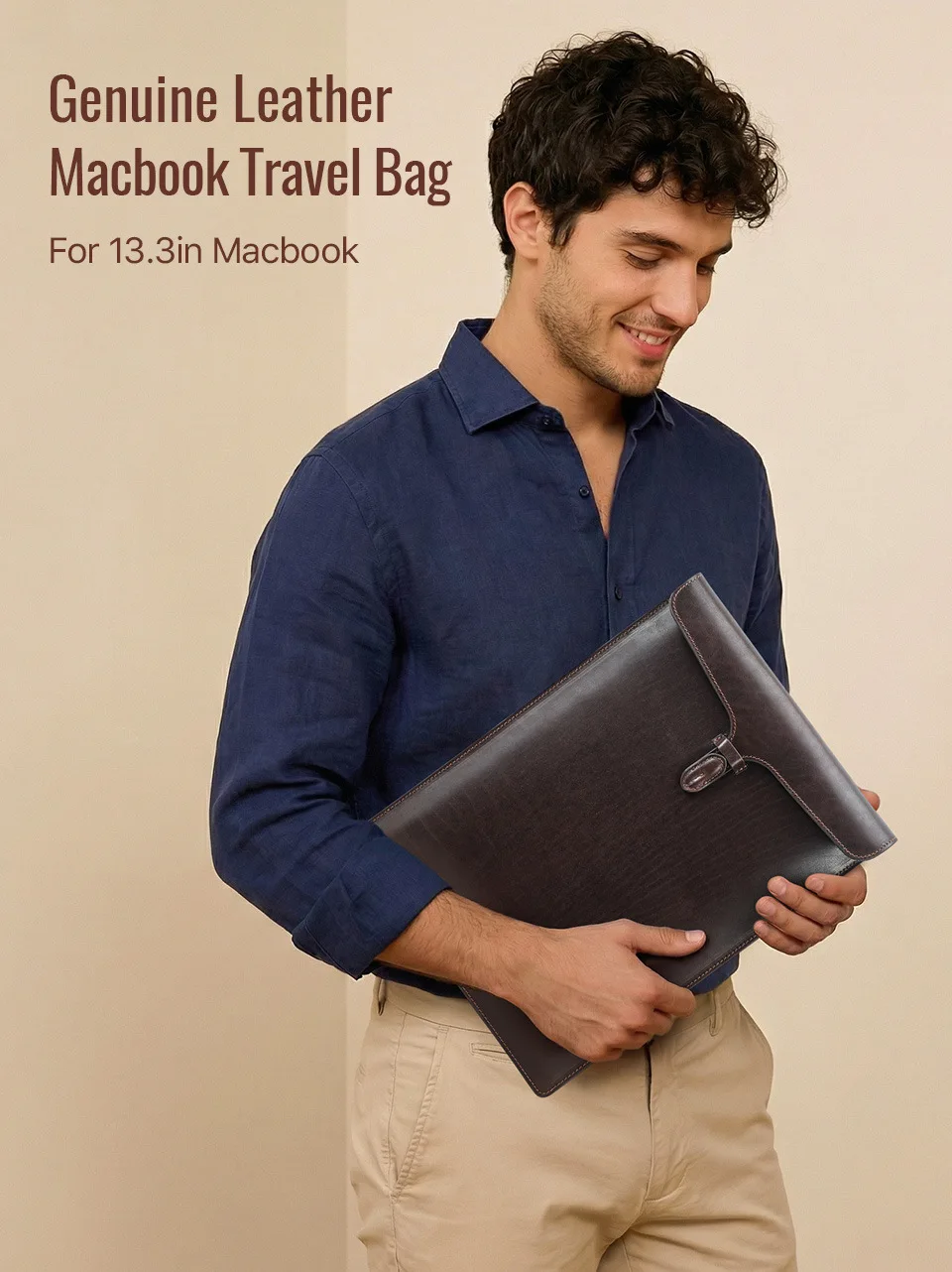 MacBookPro 13.3 Protective Cover with Pen Slot Full Grain Leather Apple Notebook Computer Inner Bag