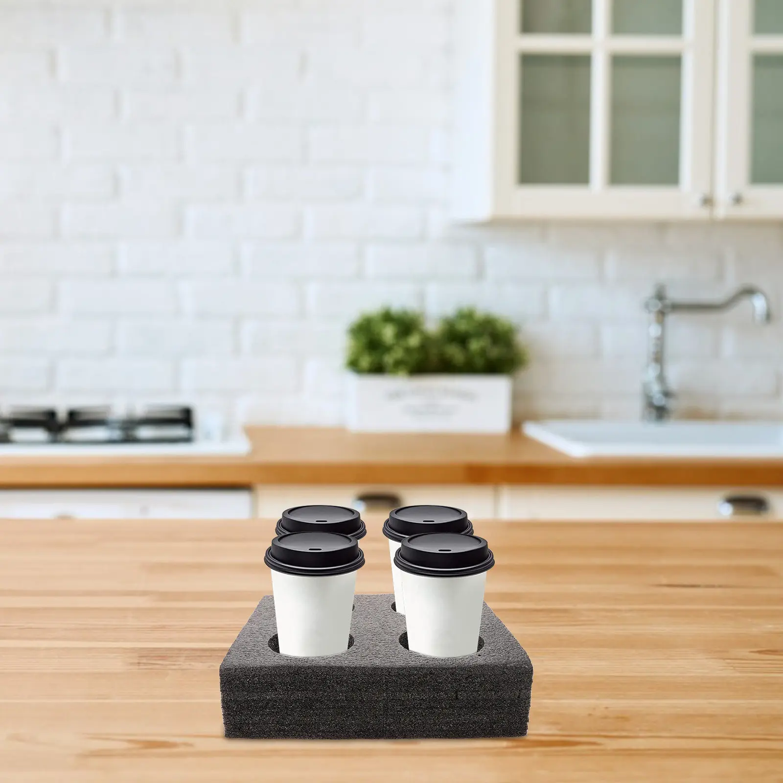 Takeout Cup Carrier Tray Hot Cold Beverage Carrier for Cafes Coffee Shops Juice Bars Delivery Safe