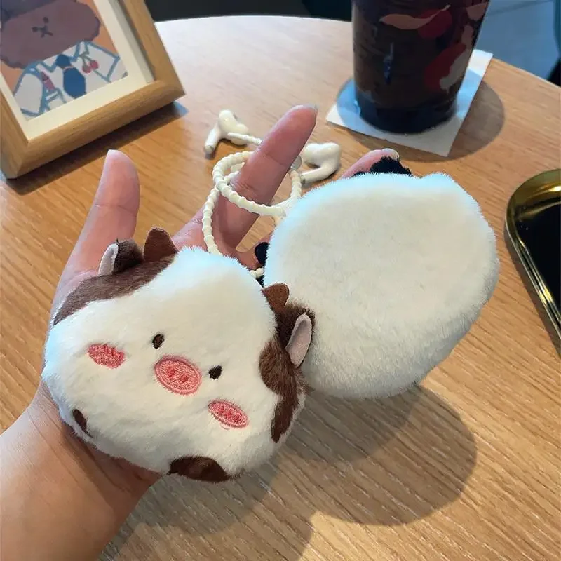 

Мультяшная корова, плюшевый кошелек для монет, сумка для хранения наушников, контейнер для ключей, студенческий рюкзак, подвеска, подарки другу