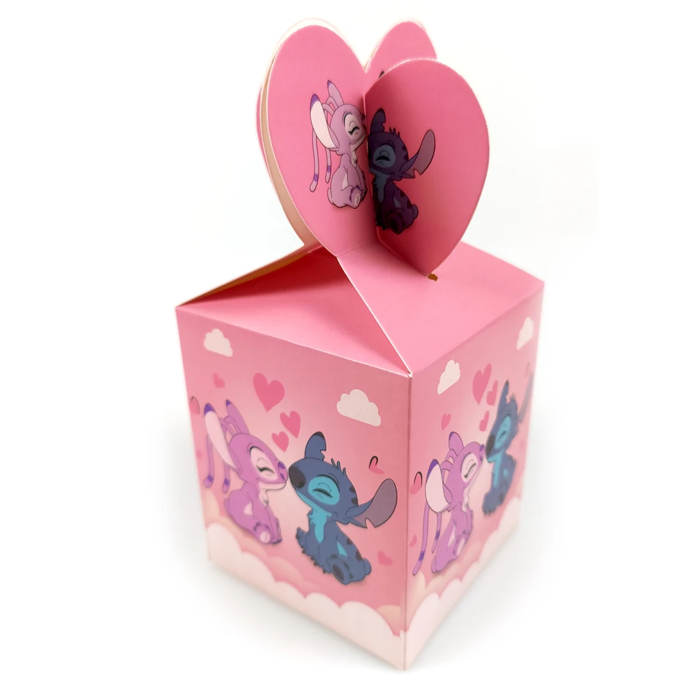 Caja de dulces con temática de Ángel para fiesta de bebé, cajas de galletas, suministros de decoración para eventos, recuerdos de cumpleaños para niños, Stitch, 6 unidades por lote