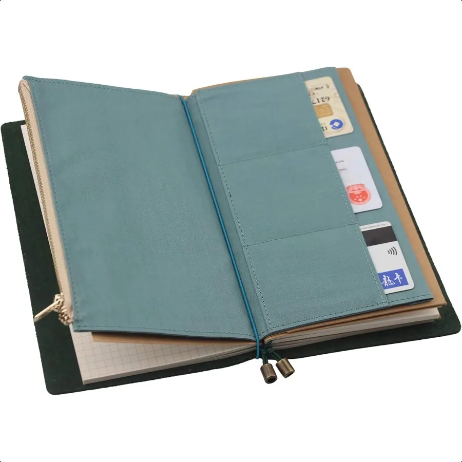 Tasca in tela con cerniera per notebook da viaggio con 2 elastici1 custodia per inserto a portafoglio ricarica per accessori TN Scheda di dimensioni standard