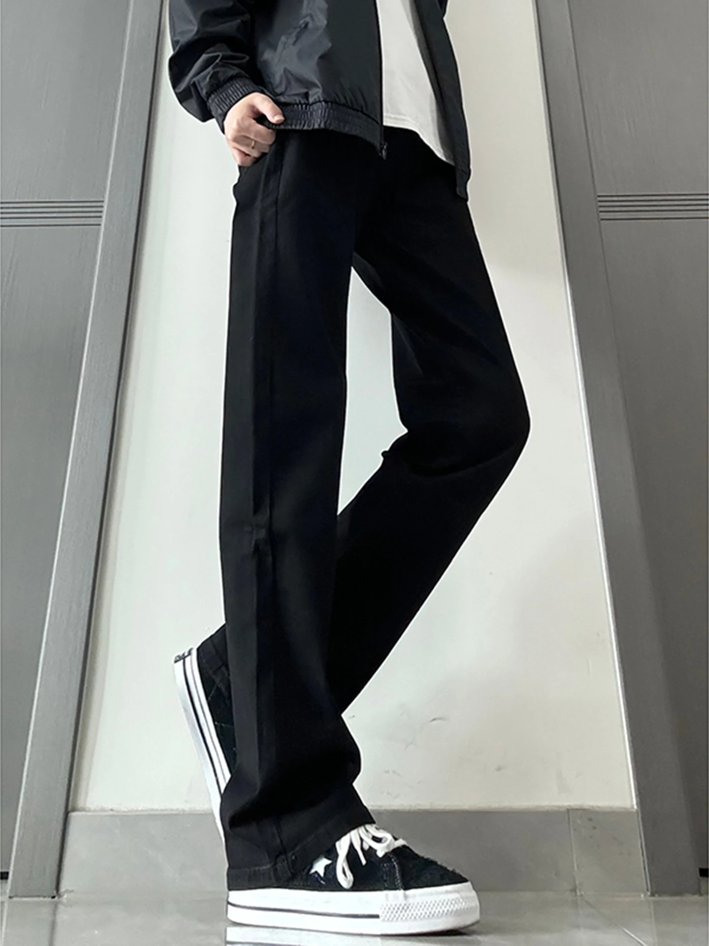 

Мужские джинсы Cleanfit Bla в американском стиле High Street, прямые, эластичные, облегающие, повседневные, из хлопка, для ежедневной носки