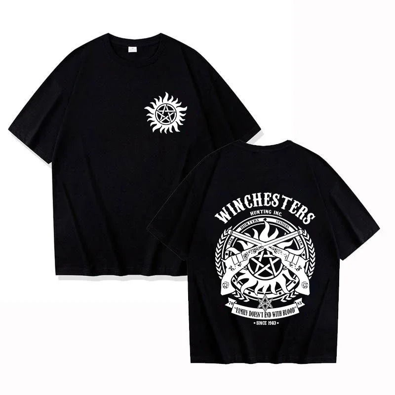 

2025 Summer Double Gun Print Harajuku Men's 100% pure cotton short-sleeved soft, comfortable and loose top