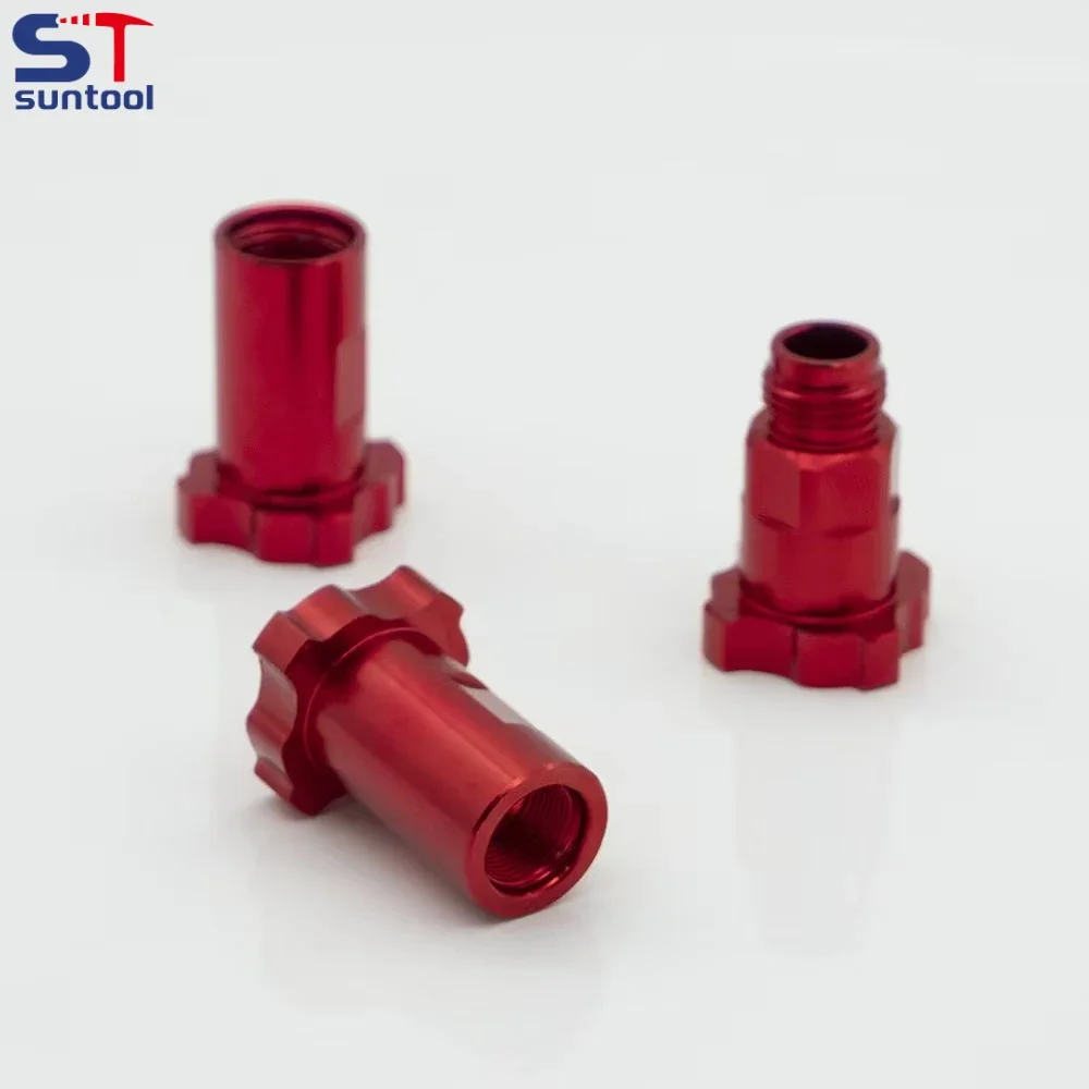 Spray Gun Cup Adapter para Pistola de Pulverização Copo de Medição Descartável Suntool Outlet Vermelho Pps 16×1.5 14×1