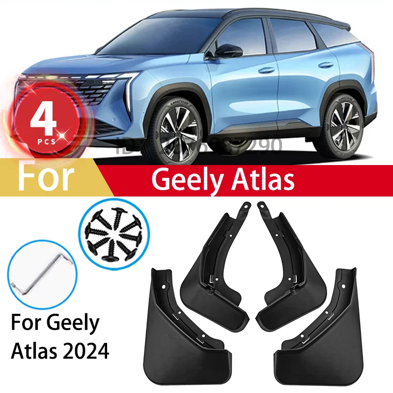 For Geely Atlas 2nd Gen Starray 2024 Mud Flaps Car Mudguards Plastic Fender Cover Flares Splash Guard Cover Exterior Accessories