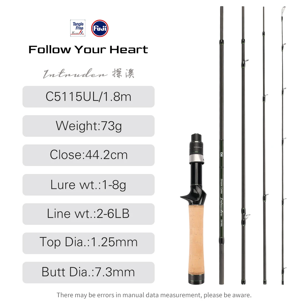 TSURINOYA INTRUDER 4/5 Sec. Portable Fishing Rod 1.6m 1.68m 1.8m
