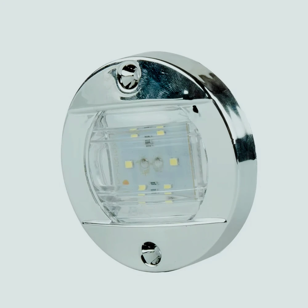 Luz LED de popa para barco marino, lámpara trasera LED blanca redonda impermeable, accesorios para yates 12V CC, luz de popa para b