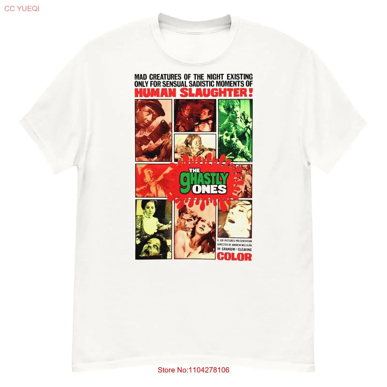 The Ghastly Ones cult horror film fan art t shirt vintage Washed Soft Slightly Top For Everyday Wear Comfortable Stylish homme