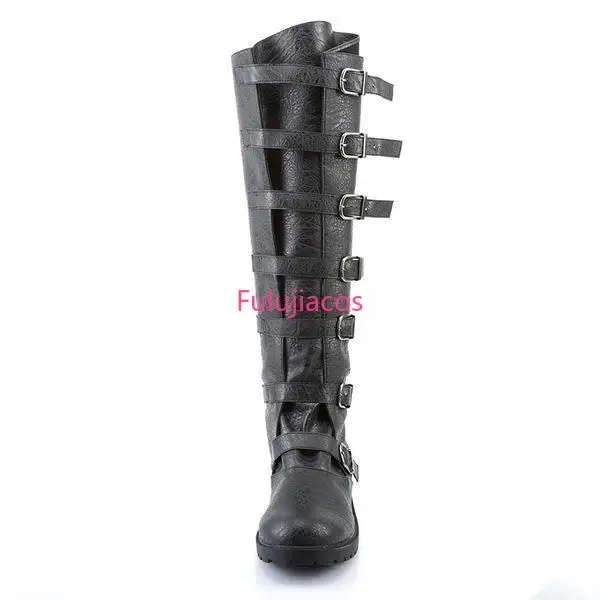 Fulujiacos دراجة نارية الأحذية منتصف العجل الأحذية العسكرية القتالية القوطية حزام فاسق حذاء رجالي التكتيكية الجيش التمهيد كبير