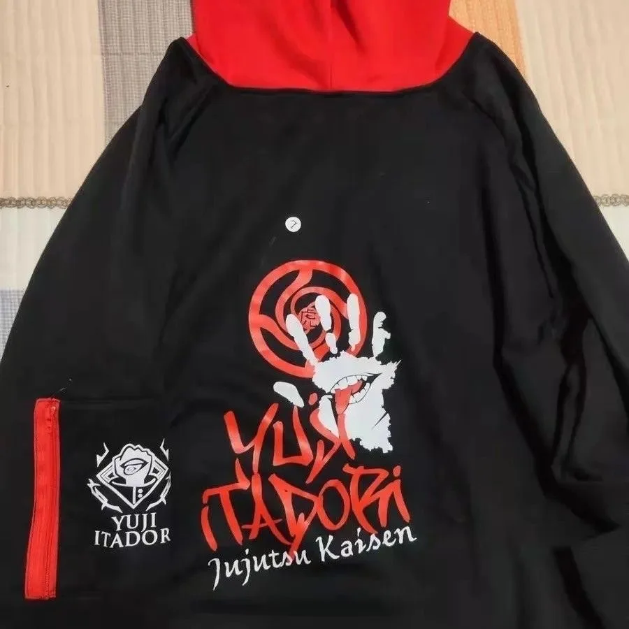 Anime Itadori Yuji Cosplay Kostüm Erwachsene Unisex Pullover Mantel Lässiger Kapuzenpullover Freizeitjacke Satoru Gojo Cargohose – Detail 5