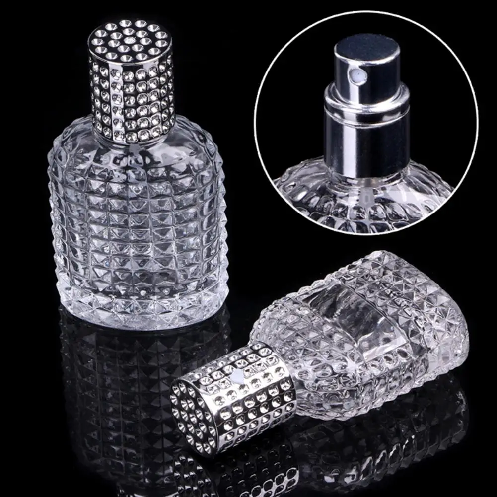Botella de Perfume de vidrio vacía, atomizador rellenable de piña, dispensador, 30/50ml