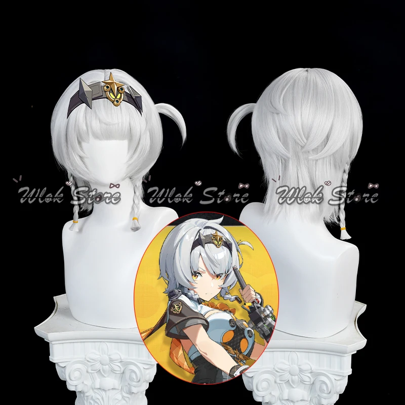 

Игра Zenless Zone Zero Soldier 0 Анби, парик для косплея ZZZ, серебряный солдат, белые волосы с косой, женский реквизит для ролевых игр на Хэллоуин