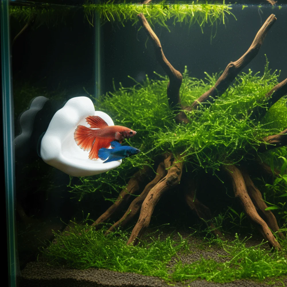 3D Printing Cloud Shaped Fish Tank Platform with Suction Cup Plastic Betta Resting Platform Creative Durable Betta Spawning Bed