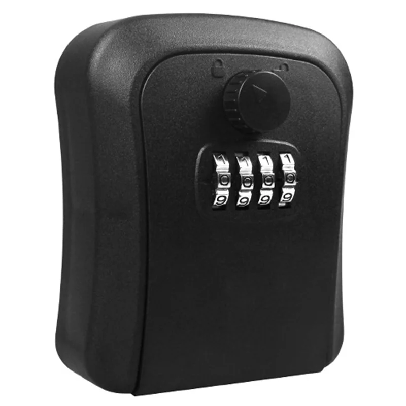 2X Key Lock Box, Wall-Mounted Zinc Alloy Key Box Weatherproof 4-Digit Combination Key Storage Lock Box-Y05A