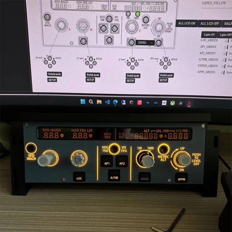 

Flight Simulator A320 FCU Режим вождения Панель управления полетом Flight Game Simulator Поддержка X-Plane MSFS2020