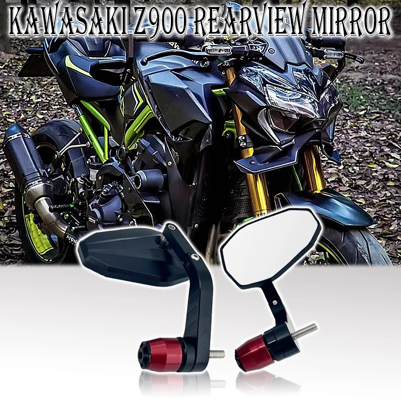 Z800 Motorcycle Mirrors For Kawasaki Z900 Z800 ZH2 Z1000 Z900RS CNC Aluminum Handlemirror Adjustable Folding Rearview Mirror Kit