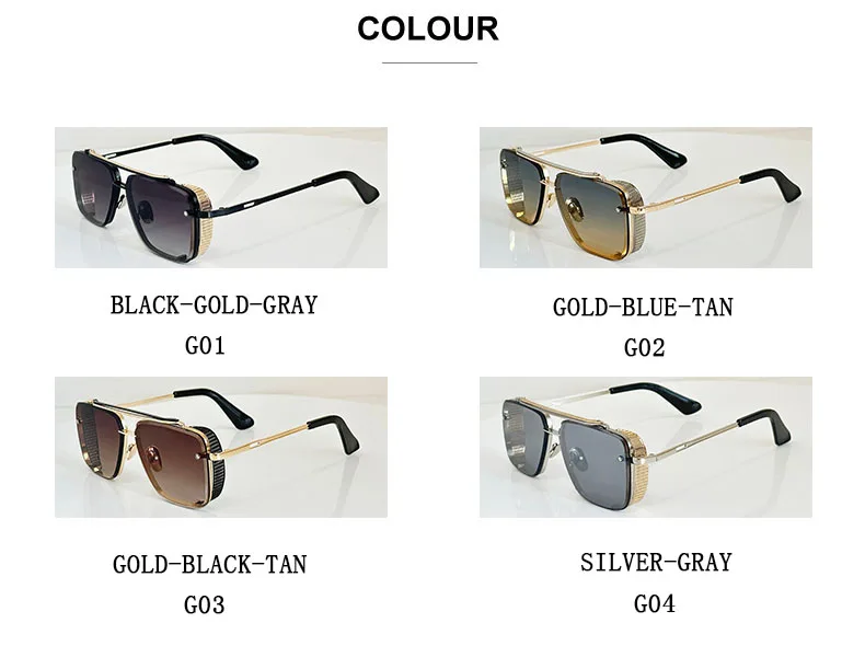 Metall Punk Sonnenbrille Für Männer Vintage Quadratische Mode Gläser 2024 Urlaub Sonnenbrille Frauen Trendy Gafas De Sol Hombre Zonnebril – Detail 16