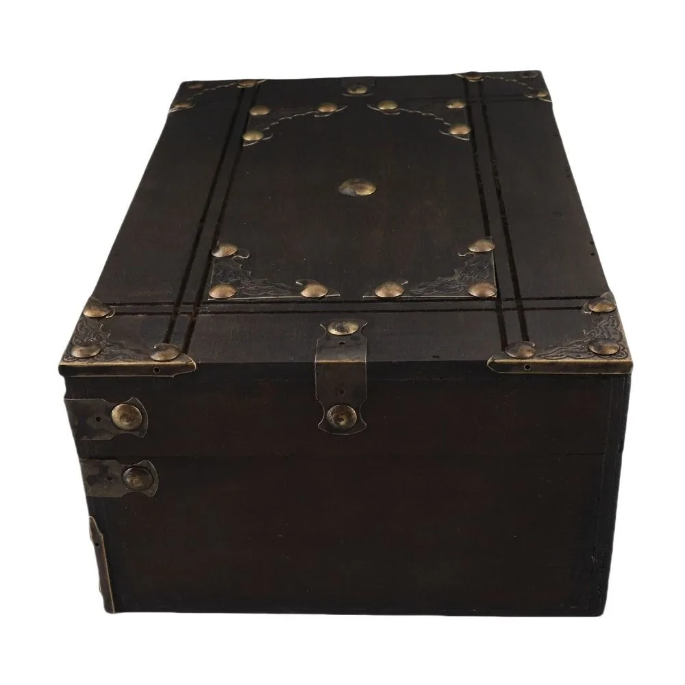 With Lid Wooden Storage Box Multifunctional With Lock Wooden Treasure Box 9.3x6.3x3.54in Size Exquisite Workmanship